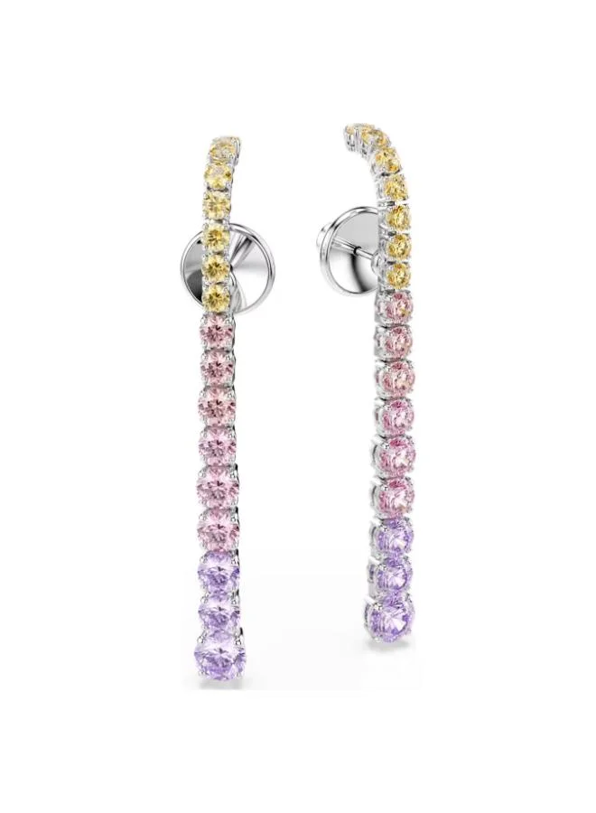 Swarovski  Matrix Tennis Rhodium Plated Pierced Earrings for Women | Best Price UAE