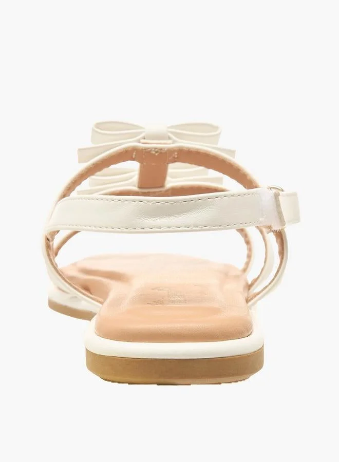 Little Missy WHITE Girls Hook & Loop Flat Sandals for Women | Best Price UAE