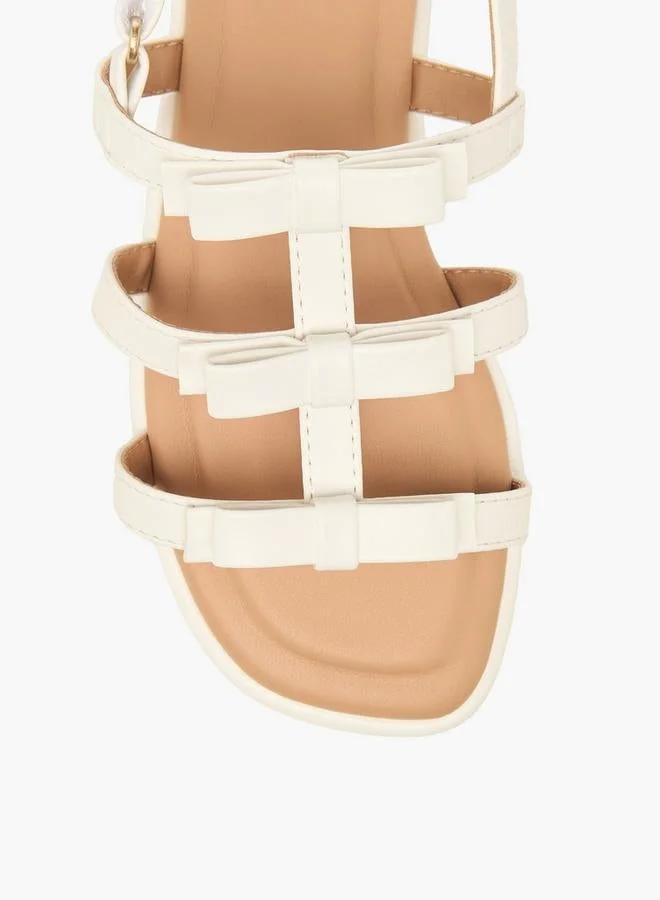 Little Missy WHITE Girls Hook & Loop Flat Sandals for Women | Best Price UAE