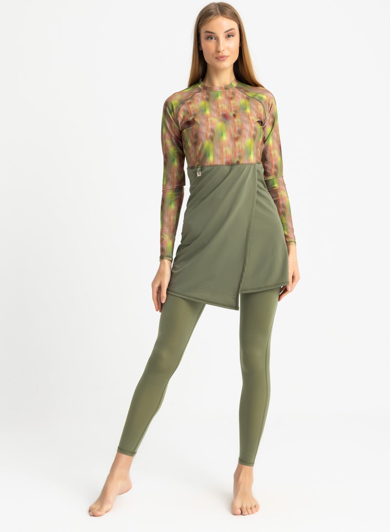 Libra Motion Wave Swim Top -Forest Haze