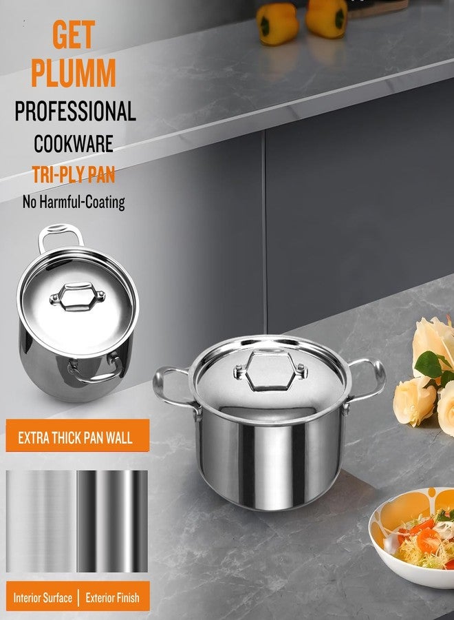 PLUMM GET PLUMM Triply Casserole 3.75 LTR Big Size 22CM | Cook & Serve Casserole for Roti Hot Case | Steel Hot Box Set with Lid | Hot Pot, Food Grade Casseroles for Cooking Rice-Gravy-Curry, Hot & Cold - Image 4