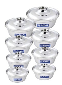 ELAMAL Elamal Aluminum Pots Set Conical Consisting of 8 Pots Egyptian Industry Size 16/18/20/22/24/26/28/30 cm  - Image 2