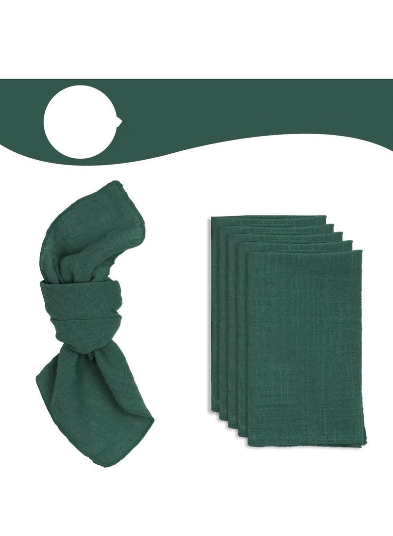 Cloth Napkins 6Pcs 42cm*42cm Solid Color Bohemian Style Napkins, Simple and Rustic Square Cloth Napkins, Suitable for Wedding, Dinner, Buffet, Birthday Party and Festival Table Decoration - Image 1