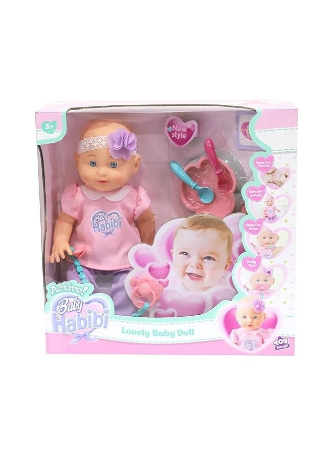 Baby Habibi بيبي حبيبي - دمية بيبي دول جميلة 14 بوصة (نشطة)  - Image 1