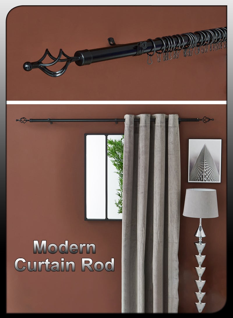 DBLEW Antique Roman Window Covering Curtains Rod Blinds Pipe Extendable 100 To 200cm Sunshades Pole Drapery Rail Hardware Adjustable With Round Ball Finials Set 3cm Diameter For Home And Office Decoration  - Image 2