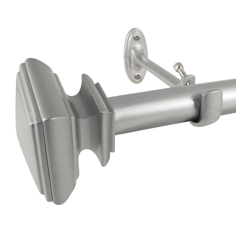 Decopolitan - 27933-36NI Square Adjustable Curtain Rod Set, 36 to 72-Inch, Nickel - Image 2