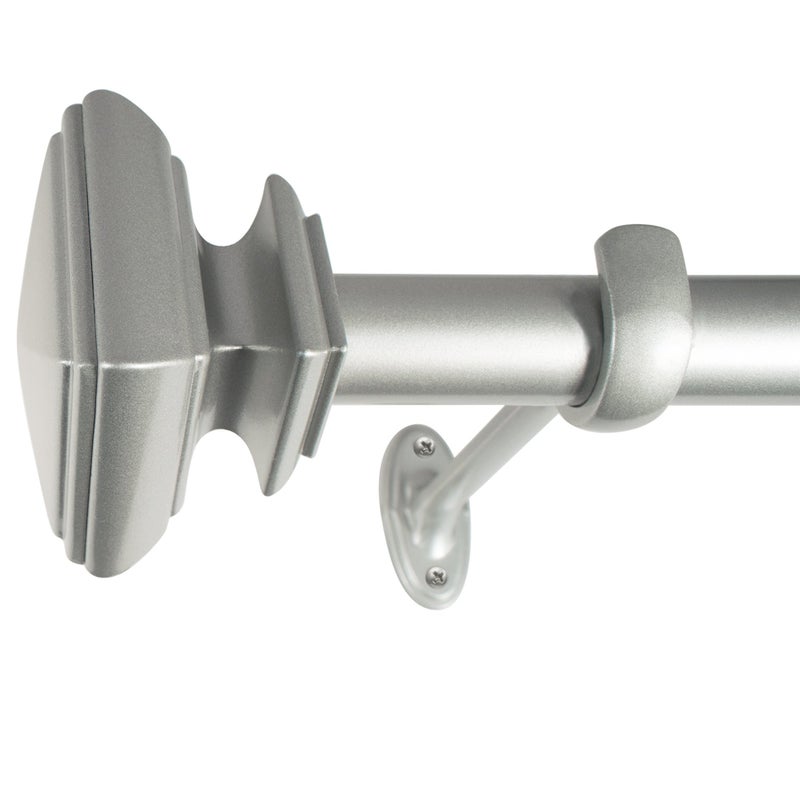 Decopolitan - 27933-36NI Square Adjustable Curtain Rod Set, 36 to 72-Inch, Nickel - Image 1