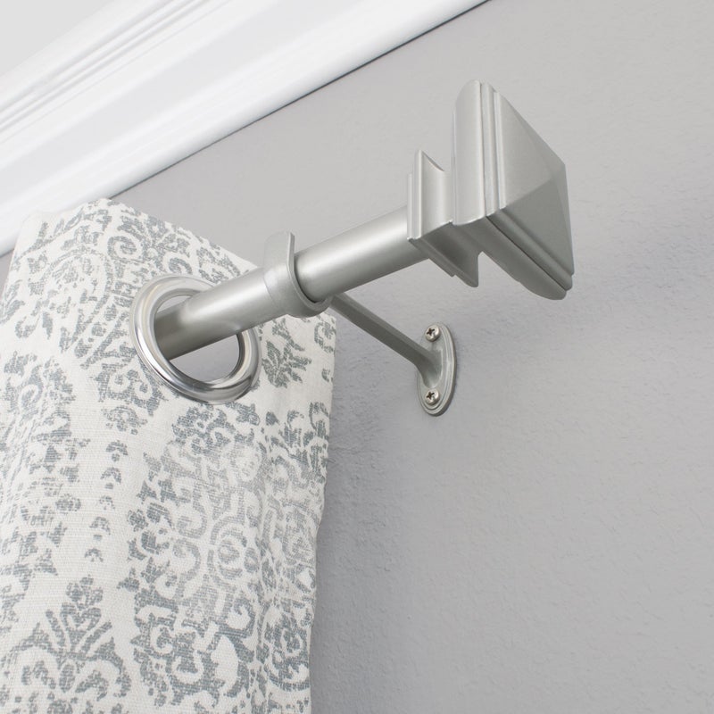 Decopolitan - 27933-36NI Square Adjustable Curtain Rod Set, 36 to 72-Inch, Nickel - Image 3