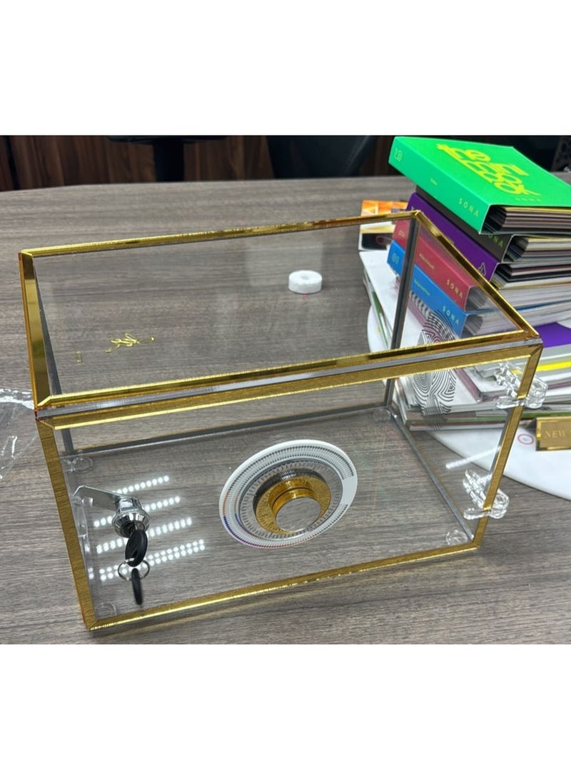 Custom Transparent Safe Box – Personalized Acrylic Safe with Your Name or Design | Decorative Mini Safe for Office, Home & Gifts | Clear Display Storage Box for Coins, Cash & Keepsakes - Image 2