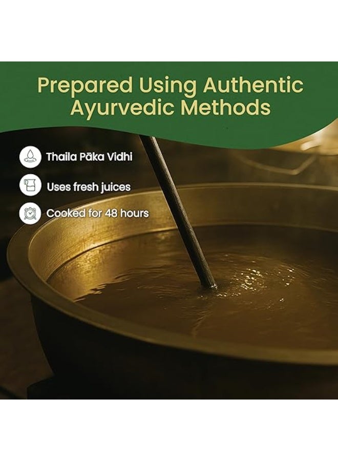 كيرلا ايورفيدا ولاية كيرالا الأيورفيدا Neelibhringadi Keram | زيت الشعر لنمو الشعر | مع إنديجو وبرينجاراج وأملا | تركيبة العناية الثلاثية | 200 مل - Image 3