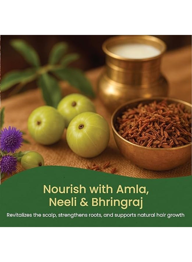 كيرلا ايورفيدا ولاية كيرالا الأيورفيدا Neelibhringadi Keram | زيت الشعر لنمو الشعر | مع إنديجو وبرينجاراج وأملا | تركيبة العناية الثلاثية | 200 مل - Image 4