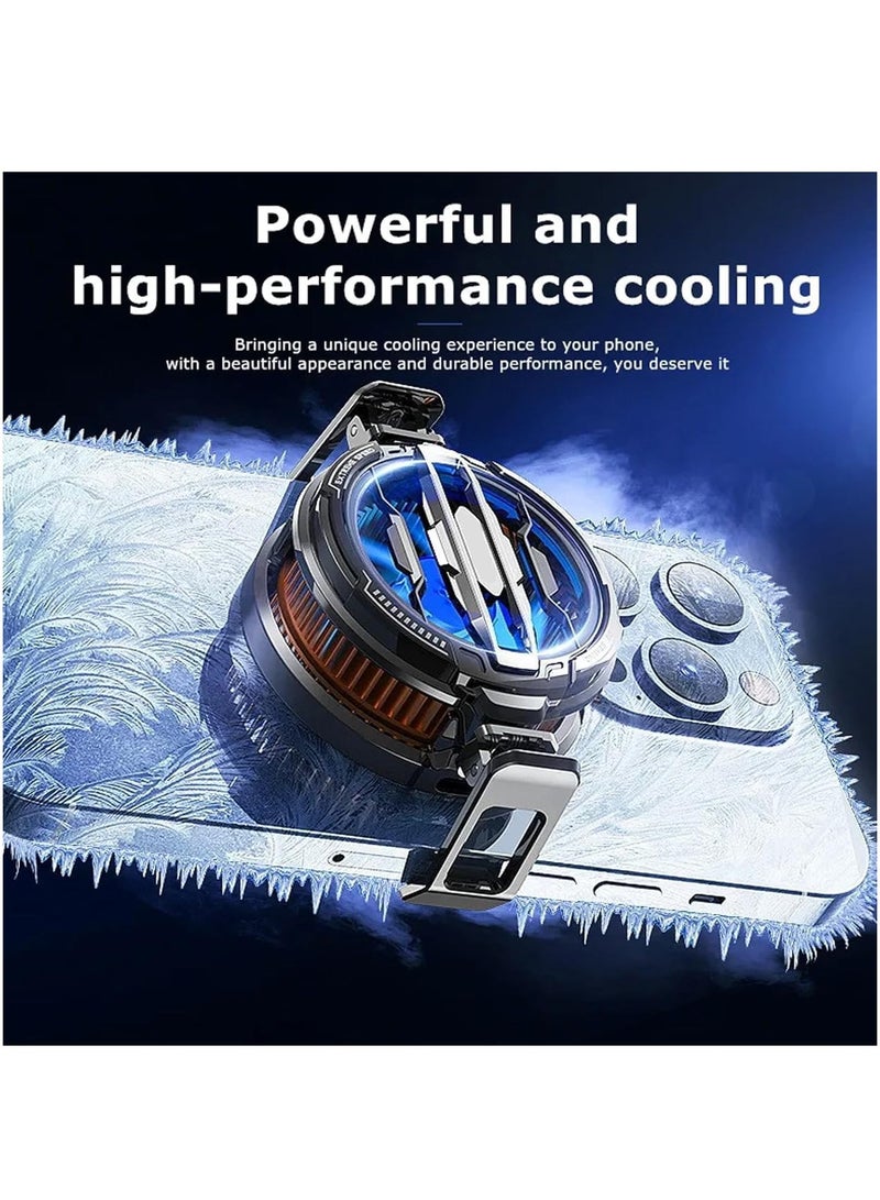Magnetic Phone Cooler, Portable Phone Cooling Fan, Universal Phone Fan Cellphone Radiator for iOS/Android/Tiktok Live Streaming ect,Black+RGB - Image 3