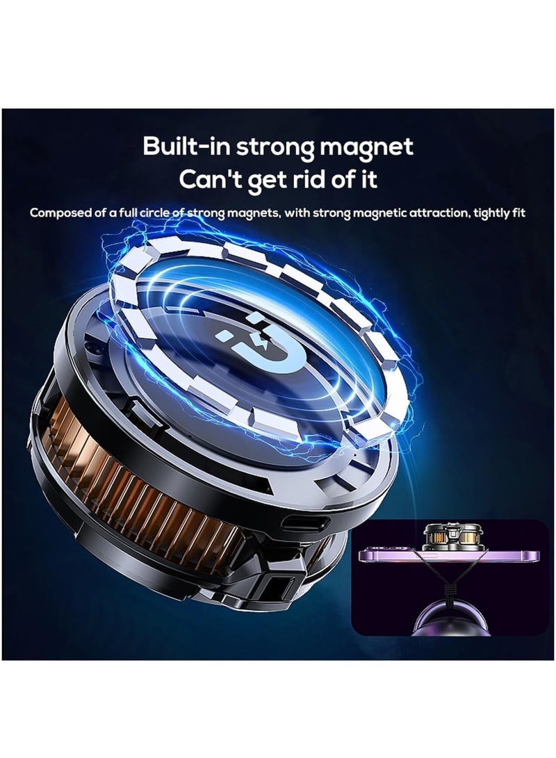 Magnetic Phone Cooler, Portable Phone Cooling Fan, Universal Phone Fan Cellphone Radiator for iOS/Android/Tiktok Live Streaming ect,Black+RGB - Image 4