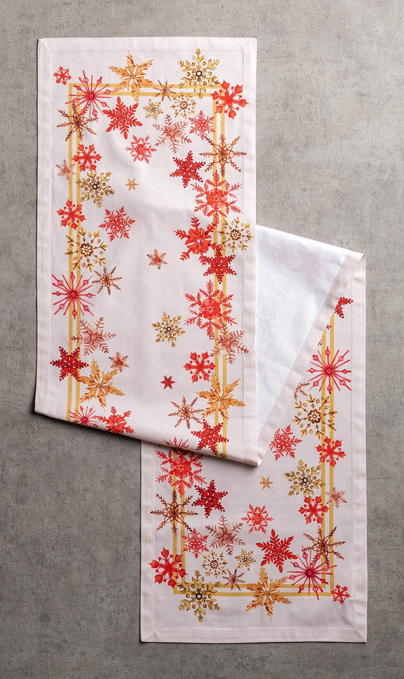 Maison d' Hermine Tablerunner 100% Cotton 14.50Inch x 72Inch Decorative Table Runner Table Runners  Dining  Holidays  Buffet  Crystal Star (Single Layer) - Thanksgiving/Christmas - Image 2