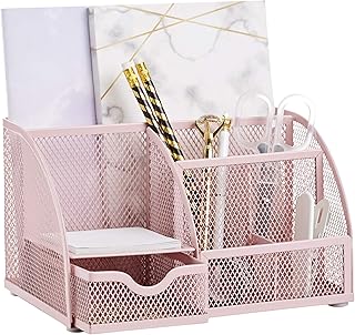 Annova ANNOVA Annova Mesh Desk Organizer Office with 7 Compartments + Drawer/Desk Tidy Candy/Pen Holder/Multifunctional - Image 1