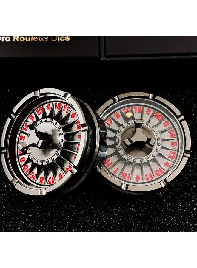 Black Red D20 Roulette Spinner DND Dice Set 7in1 Metallic RPG Gift Case - Image 3