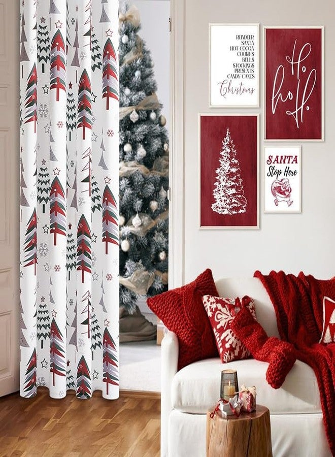 Topfinel Christmas Curtains 84 Inch Length for Living Room 2 Panels Set,Grommet Xmas Decoration Window Curtains with Christmas Tree and Snowflake Print for Bedroom,Set of 2,52x84 Inches Long,White - Image 5