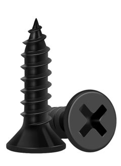 SANMUGEED Wood Screws 5/8 Inch, 500 PCS Premium Flat Head Phillips Black Wood Screws, Self Tapping Electrophoresis Used in Indoor Furniture, Woodworking (#8 x 5/8")  - Image 1
