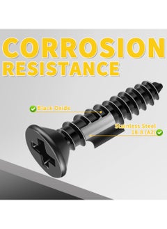 SANMUGEED Wood Screws 5/8 Inch, 500 PCS Premium Flat Head Phillips Black Wood Screws, Self Tapping Electrophoresis Used in Indoor Furniture, Woodworking (#8 x 5/8")  - Image 5
