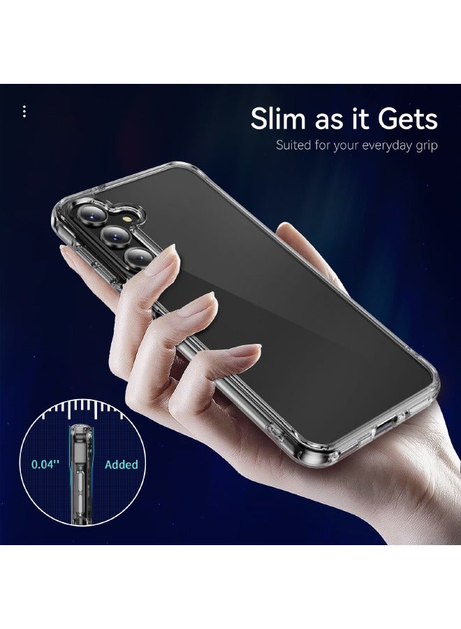 Samsung Galaxy A16 Case with HD Full Cover Tempered Glass Screen Protector,  [Anti Drop][Anti Scratch][Anti Slip][Anti Fingerprint][Anti Yellowing] Hard Case Cover for Samsung Galaxy A16 6.7 inch (Clear, 1+1 Pack)  - Image 4