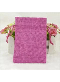 Ozan Tuhafiye Ozan Haberdashery Bag Fuchsia Color Jute Fabric 10X14 cm 10 Pieces 