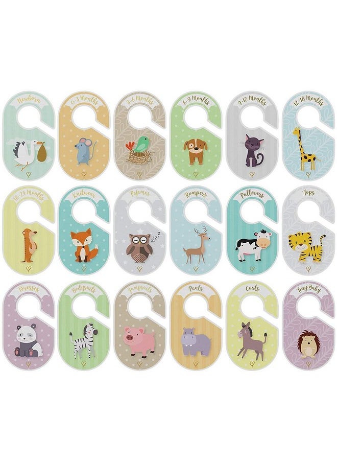 COZY HEDGEHOG - Baby Closet Dividers & Baby Clothes Organizer 18 X Baby Clothes Closet Dividers Neutral Hangers (Boy & Girl) Size & Age Baby Clothes Dividers Cozy Hedgehog - Image 1