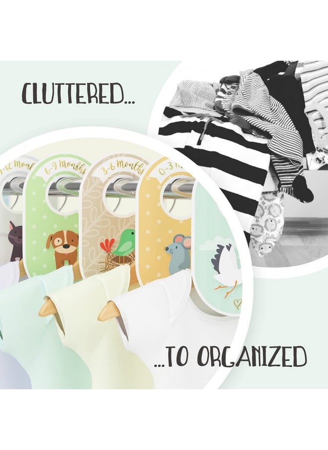 COZY HEDGEHOG - Baby Closet Dividers & Baby Clothes Organizer 18 X Baby Clothes Closet Dividers Neutral Hangers (Boy & Girl) Size & Age Baby Clothes Dividers Cozy Hedgehog - Image 1