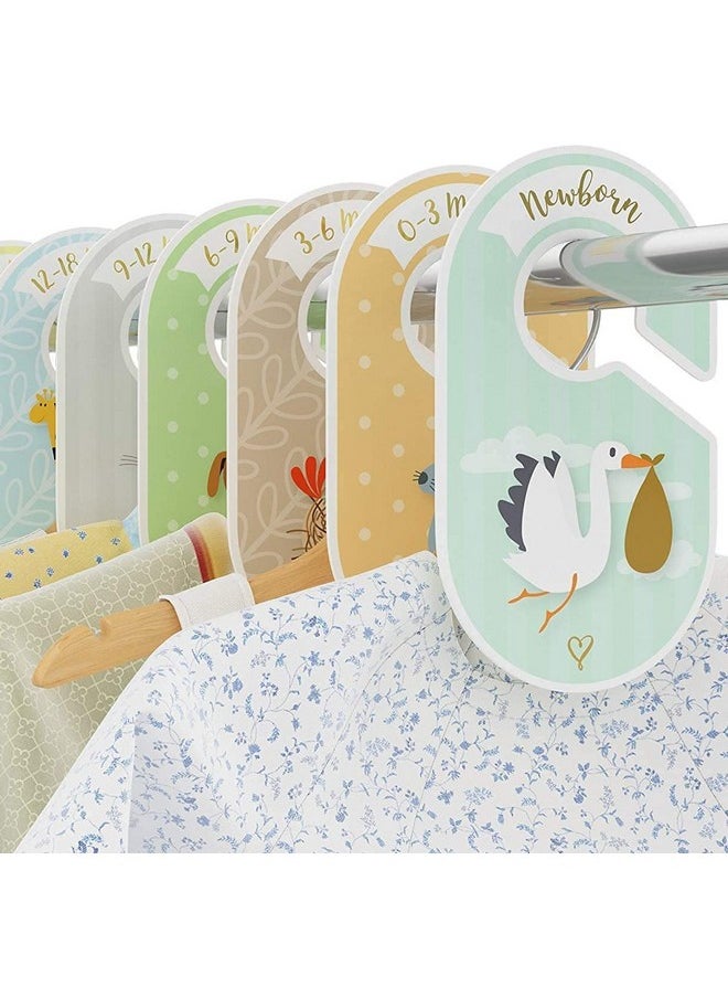 COZY HEDGEHOG - Baby Closet Dividers & Baby Clothes Organizer 18 X Baby Clothes Closet Dividers Neutral Hangers (Boy & Girl) Size & Age Baby Clothes Dividers Cozy Hedgehog - Image 1