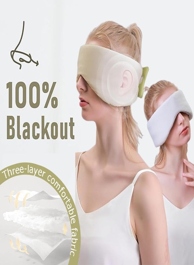 Ouliget Double Sided Sleep Mask,Warm and Cool Dual All Inclusive Noise Reduction Soft Pressureless Adjustable Ice Silk Mask,Cooling Fabric Soothing Mask - Image 3