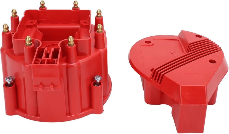 Large Distributor Cap Rotor Kit, Replacement Distributor Cap and Rotor Assembly for K549 SBC 283 305 307 327 350 400 454 396 427 HEI Ignition Systems (Red) - Image 3