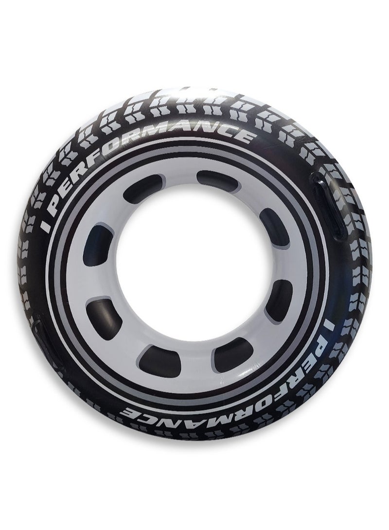 Inflatable Car Wheel Swimming Ring, Black Small size " 30cm " Floating Boat Fun Water Toys for Boys and Girls - Image 1