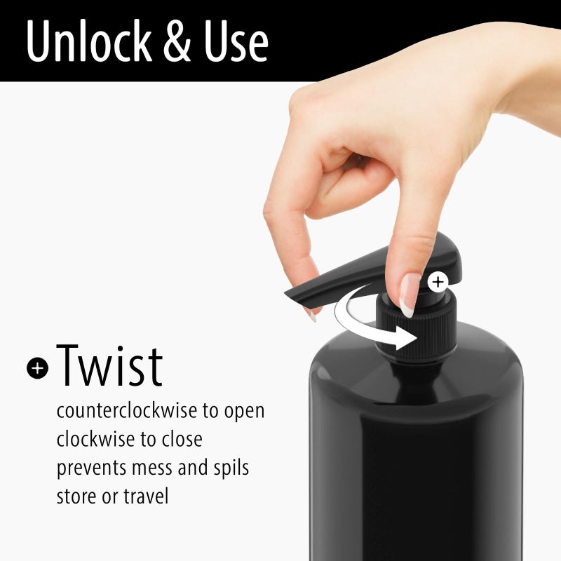 Bar5F Universal Shampoo & Conditioner Pump for 1 L / 33.8 oz Bottles | Fits 1â€³ Neck Bottles | Replacement Dispensing Pump Top for Soap, Lotion & Body Wash (2-Pack White (Dosa)) - Image 4