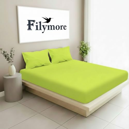 Filymore Green King Size Bedsheet Set | 240 TC Microfiber | Plain Solid Color Double Bed Sheet with 2 Pillow Covers (90x95 inches) - Image 1
