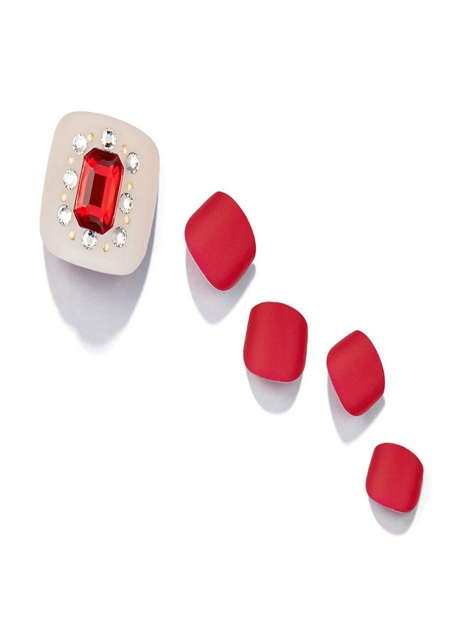 DASHING DIVA MAGICPRESS | Made in Korea False Nails Party & Casual | Pedicure | 30 Nails (Ravishing Scarlet) - Image 2