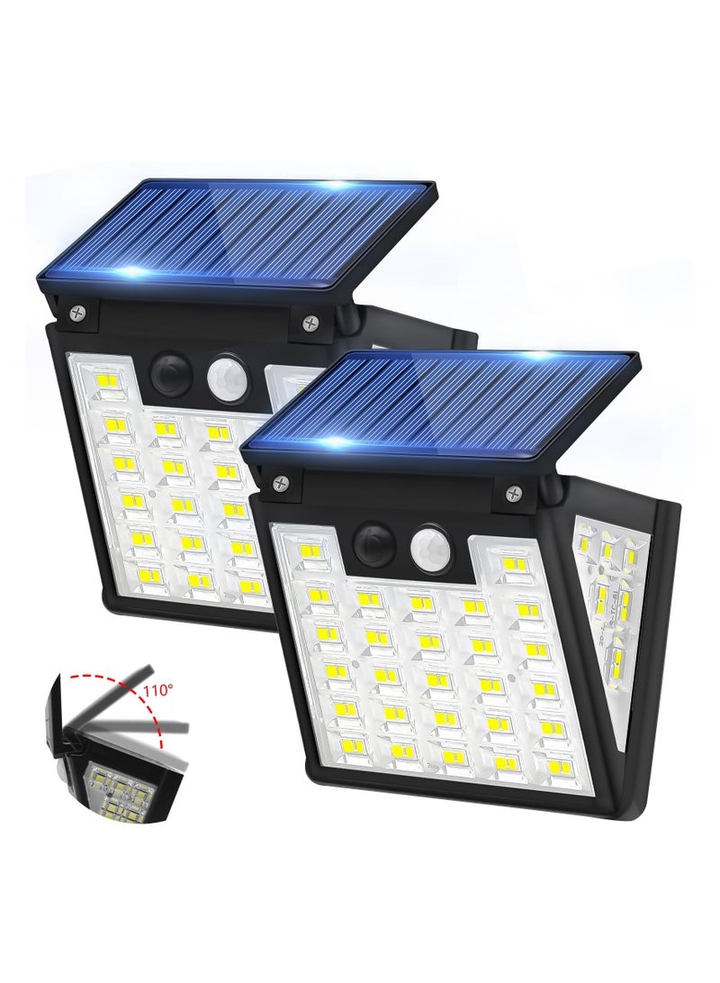 SYOSI Solar Lights Outdoor, 2 Pack Solar Security Lights Motion Sensor, LED Solar Security Light, 270° Wide Angle IP65, Outdoor Motion Sensor with 3 Modes, Waterproof Solar Powered Light for Door Yard - Image 1