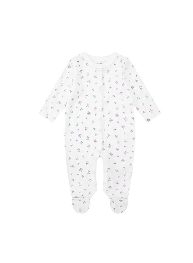 Luna & Lily 5-Piece Floral Zipped Footie, Bib, Cap, Mittens and Bodysuit
