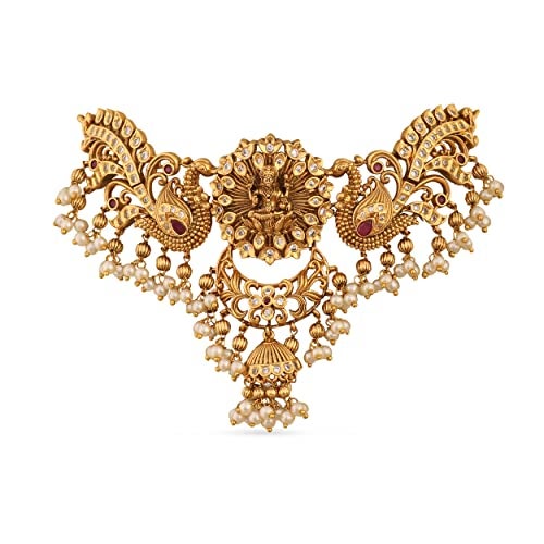 TARINIKA Brass Indian Choker Necklace Set Gold Plated Anusri Antique - Image 1