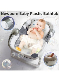 Zoom Plus Baby Foldable Collapsible Bathtub With Cushion Pad, Water Plug, Non-Slip Support Leg For Newborn, Toddler, Infant  - Image 3
