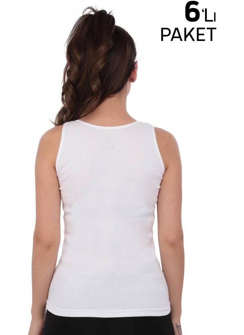 NOVA - Passion Ribana Wide Strap Women's Undershirt 136 6 Pack | White - Image 1