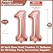 Lovoir Rose Gold 11 Number Balloons 40 Inch Giant Number 11 Balloons Foil Mylar Helium Rose Gold Number Balloons for 11th Birthday Party Supplies Anniversary Event Celebration Decorations - Image 4