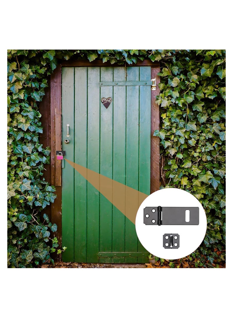 Set of 4 Heavy Duty 3 Inch Black Lock Hasps Ideal for Fences Pet Cages Cabinets and More - Image 5