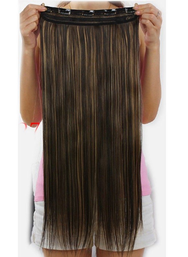 Ritzkart Hair Extension 25 Inc Golden Black Mix Highlighter Straight Extension 3H27 Golden Black - Image 4