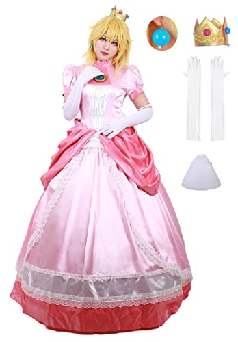 miccostumes Women's Costume Princess Cosplay Dress Deluxe Full Set with Crown Petticoat Earrings and Gloves (Small) - Image 1