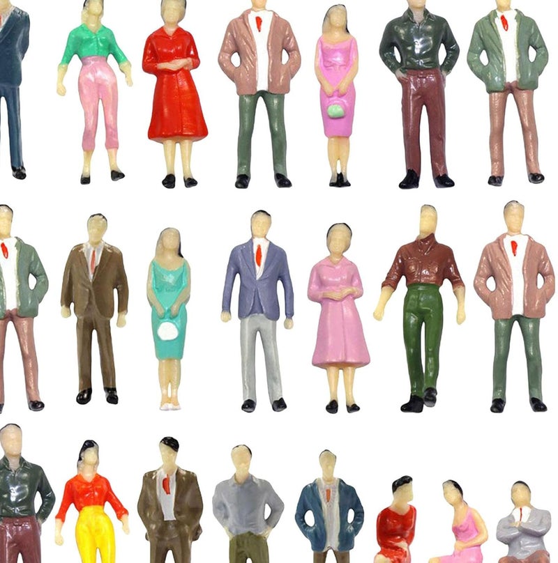40 Pieces Painted O Scale People Figures Beach Crowd Model Miniature People Figure Accessories Suitable for Train Scenery Table Decoration - Image 2