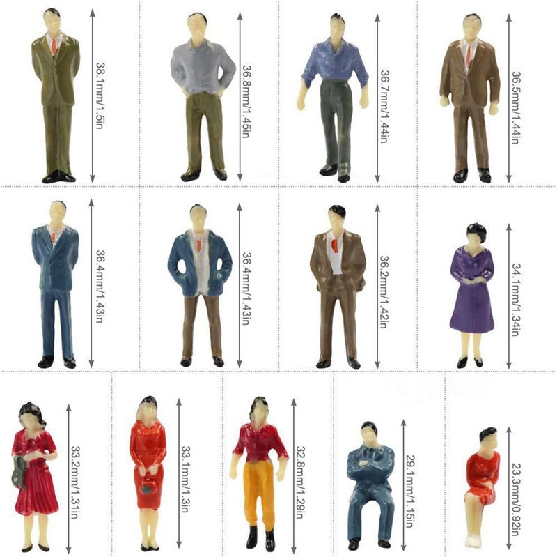 40 Pieces Painted O Scale People Figures Beach Crowd Model Miniature People Figure Accessories Suitable for Train Scenery Table Decoration - Image 3