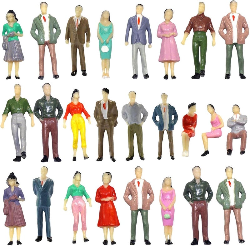 40 Pieces Painted O Scale People Figures Beach Crowd Model Miniature People Figure Accessories Suitable for Train Scenery Table Decoration - Image 4