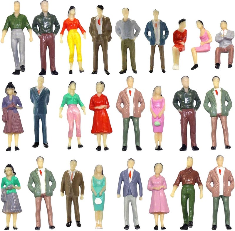 40 Pieces Painted O Scale People Figures Beach Crowd Model Miniature People Figure Accessories Suitable for Train Scenery Table Decoration - Image 5