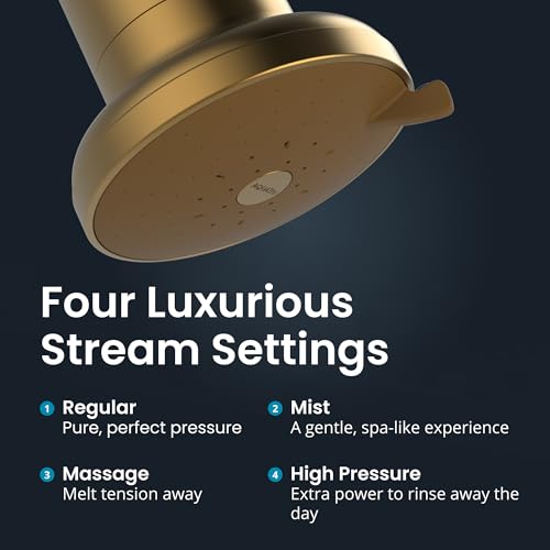 AQUA TRU AquaTru Shower - Advanced Shower Filter Removes Impurities from Hard Water to Support Healthy Skin, Scalp, Hair, Reduce Breakage, and Enhance Your Beauty and Self-Care Routine (Brushed Gold) - Image 4