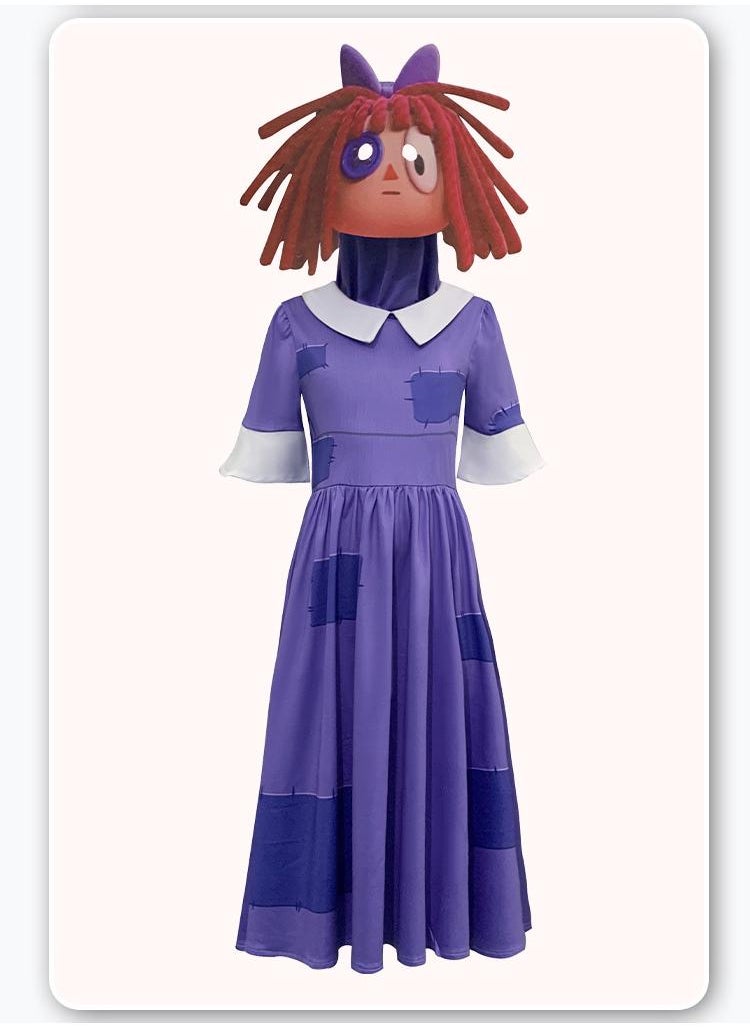 General - 1 Set Party Cosplay The Amazing Digital Circus Costume For Kids Adults Ragatha Costume With Mask And A Complimentary Plush Doll - Image 1