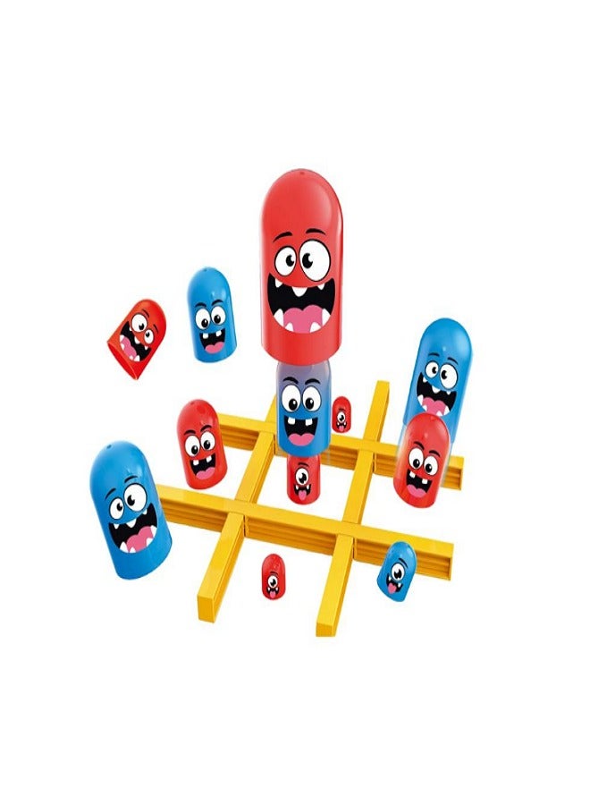Tic Tac Toe Games for 2 Players, Big Eat Little Blue and Red, Gobblet Gobblers Board Game, Traditional Family Game Set for Group Play 
